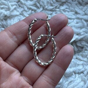 Sterling Twisted Hoops